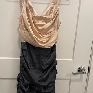 Express Asymmetrical Cream and Black Dress